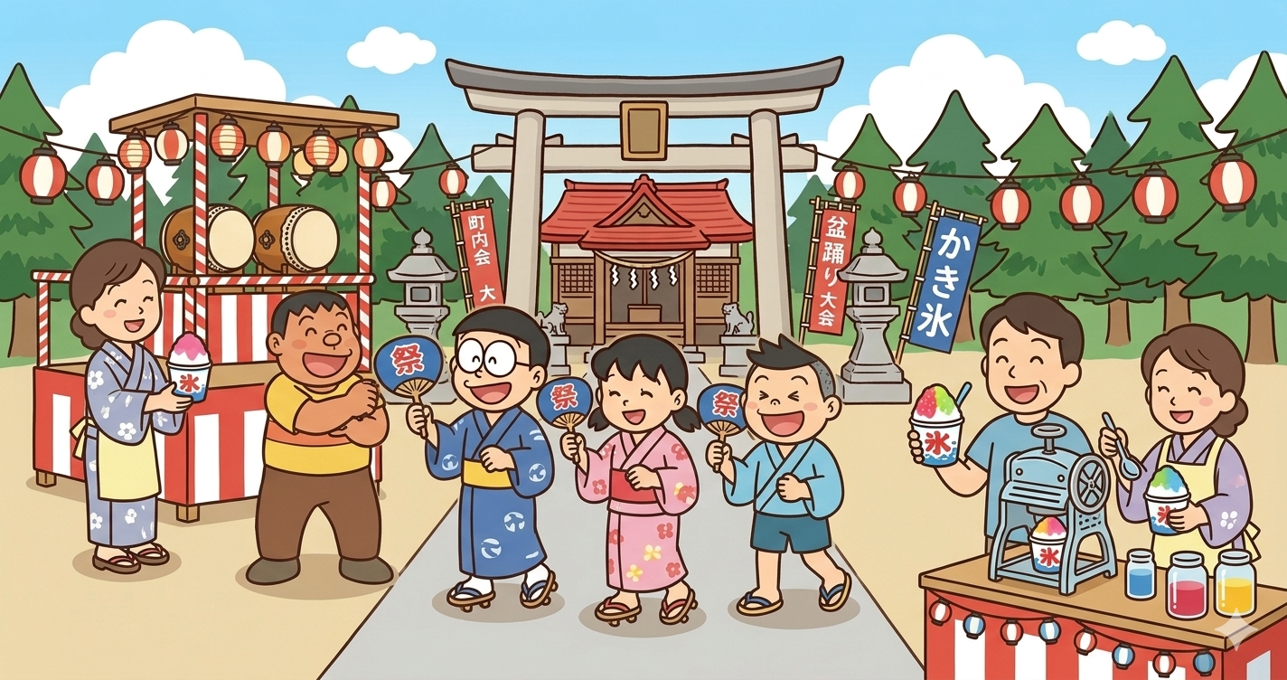 北小岩三谷町会で7月に開催される地蔵まつり（盆踊り、縁日）